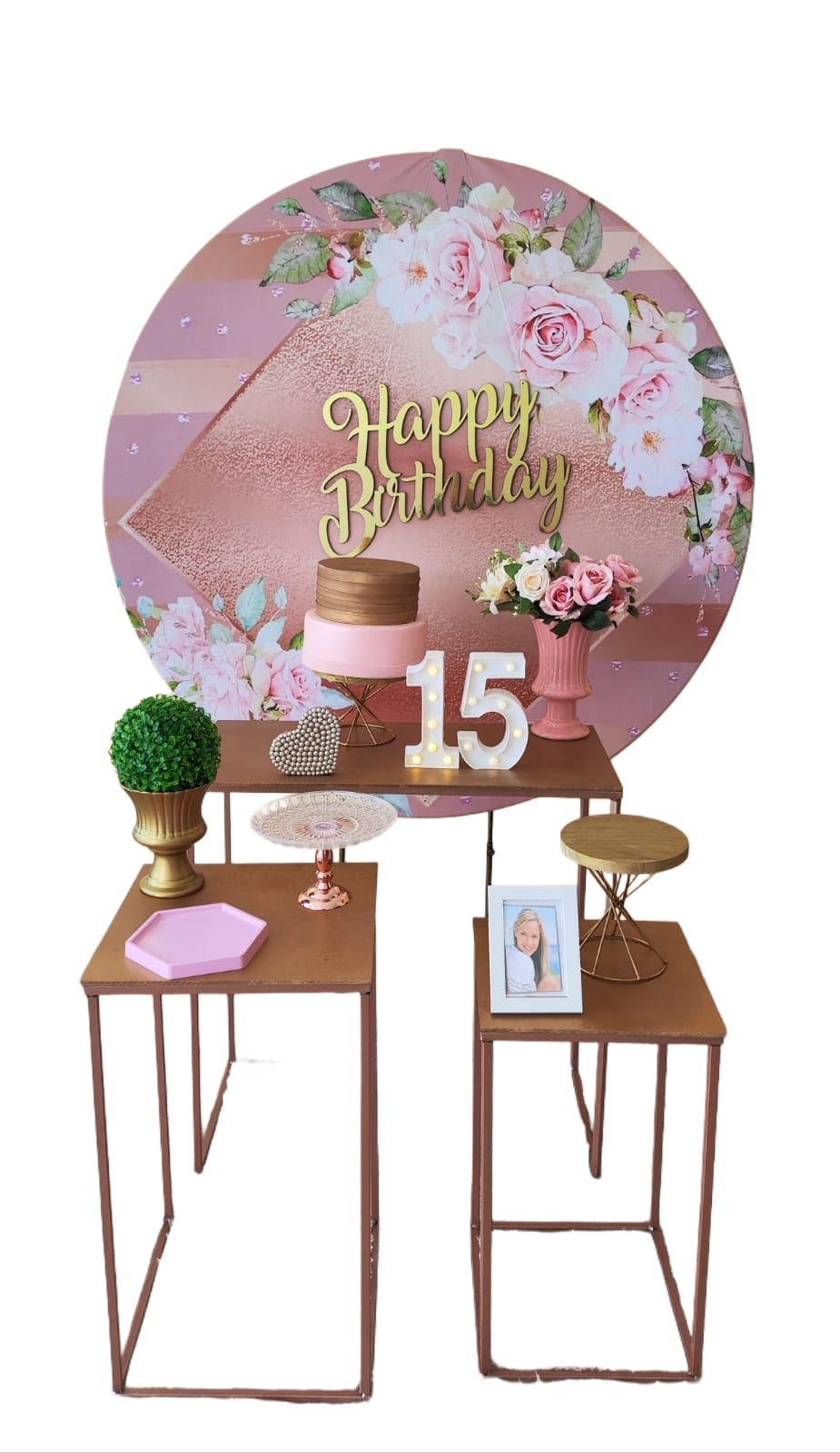 Rose com Flores Kit Ouro