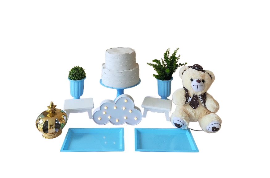Chá de bebê Menino Nuvens Kit Cantinho