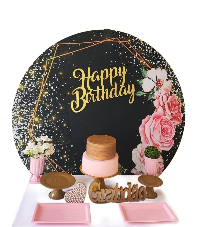 Floral Fundo Preto Kit Bronze I