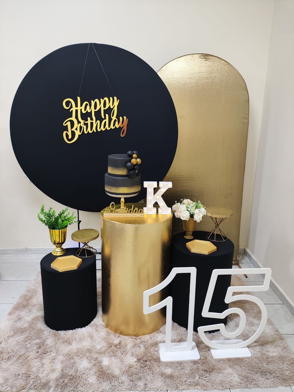 Preto com Dourado Feminino Kit Ouro