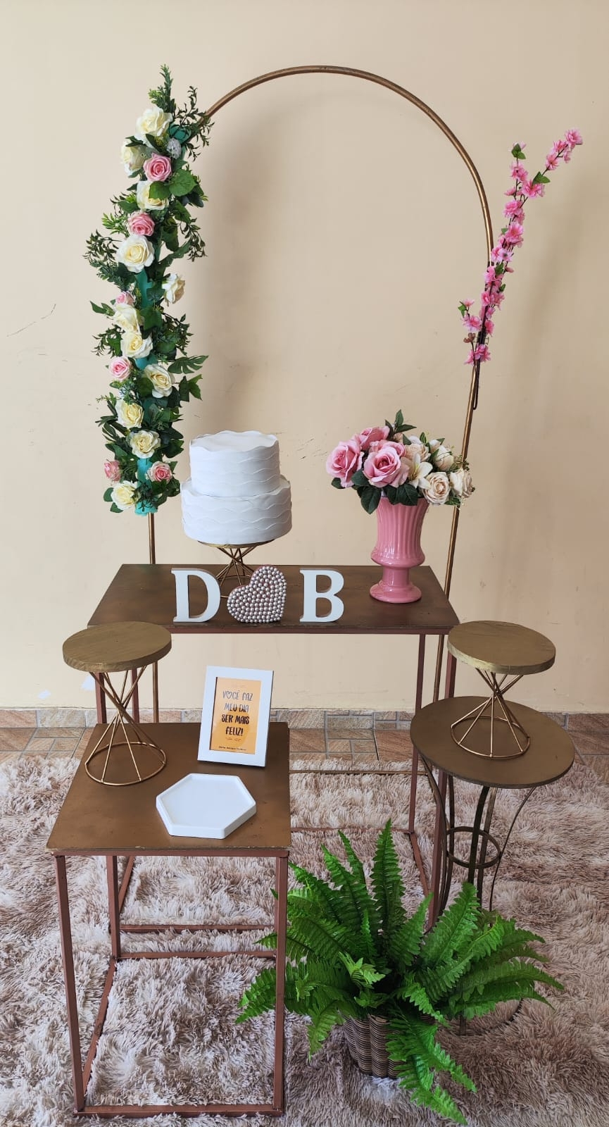 Casamento e Noivado Arco com flores Kit Ouro