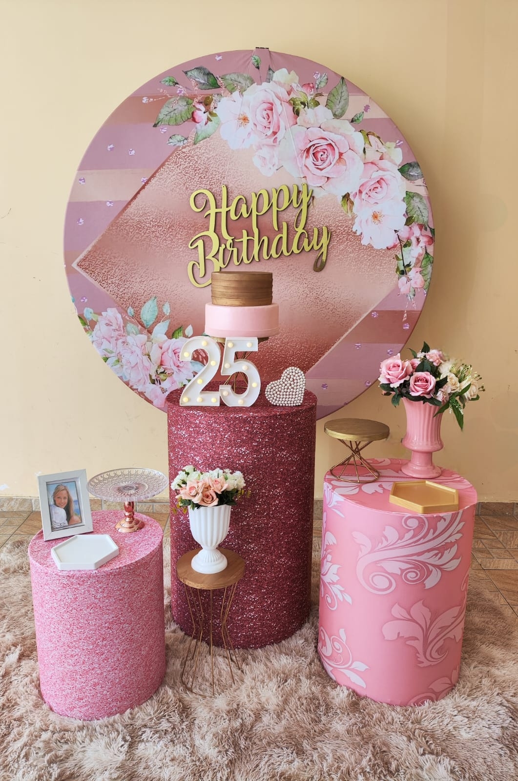 Rose com Flores Kit Prata IV