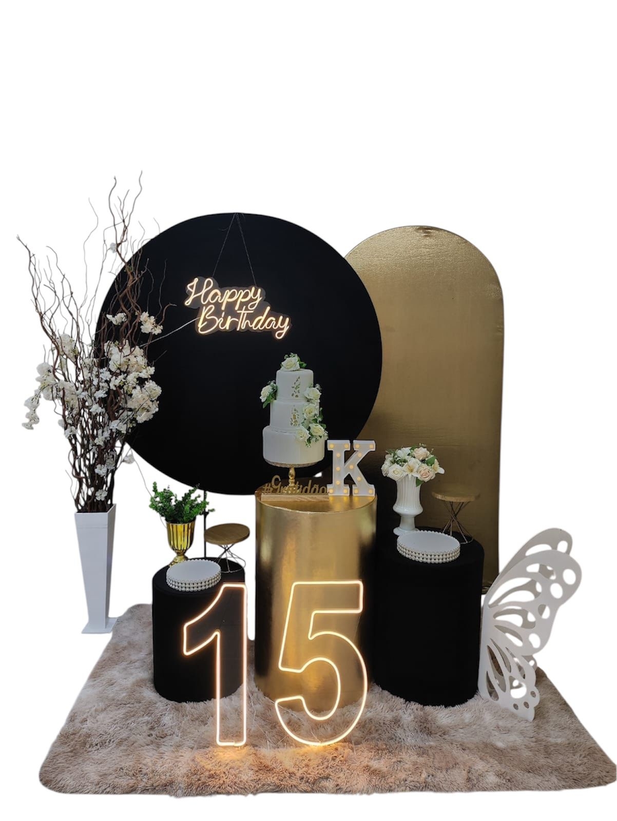 Preto com Dourado Feminino Kit Platino