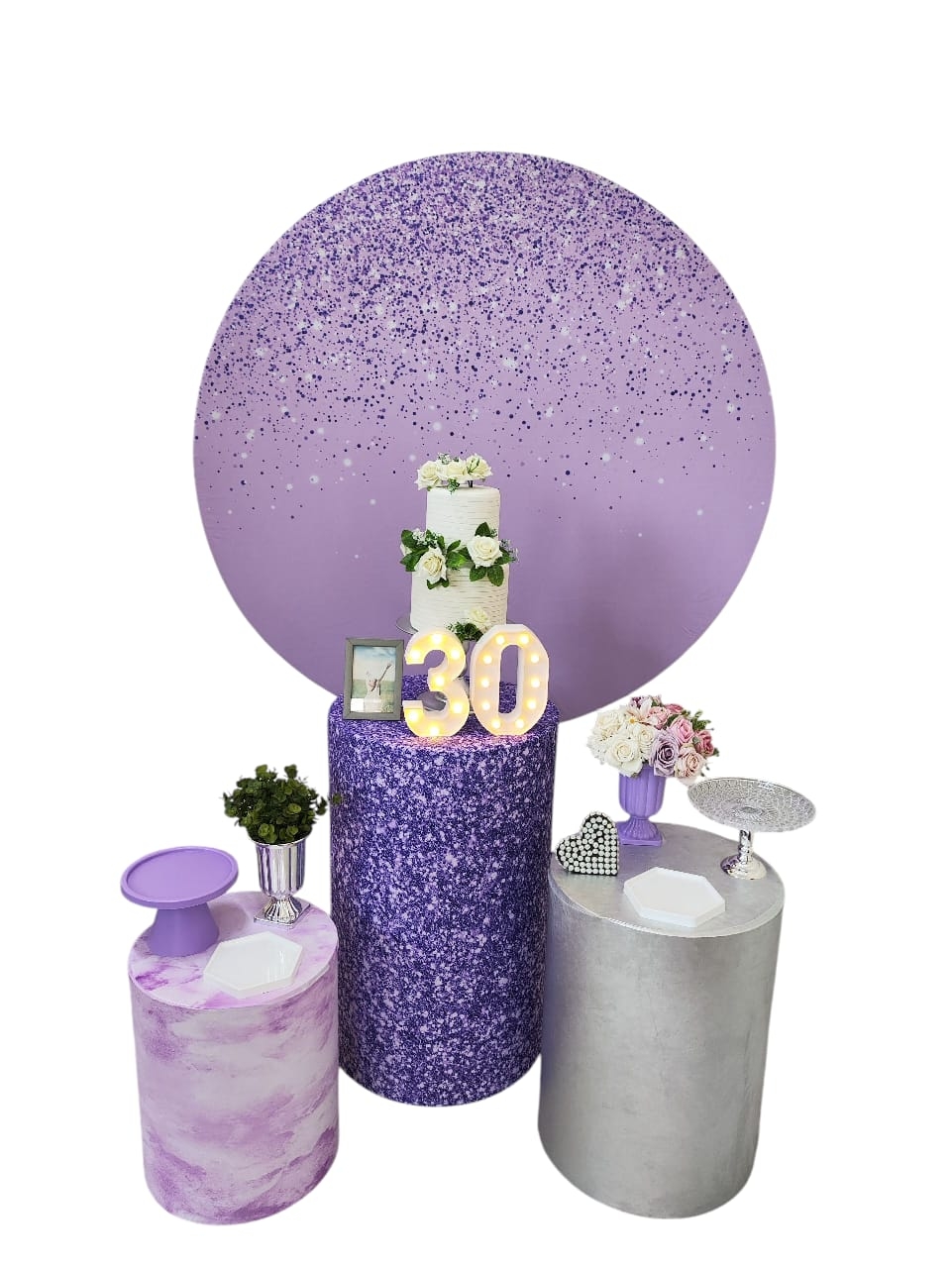 Glitter lilas Modelo 2 Kit Prata