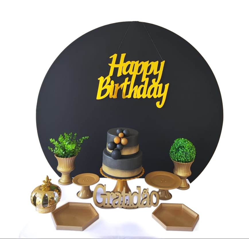 Preto com Dourado Masculino Kit Bronze