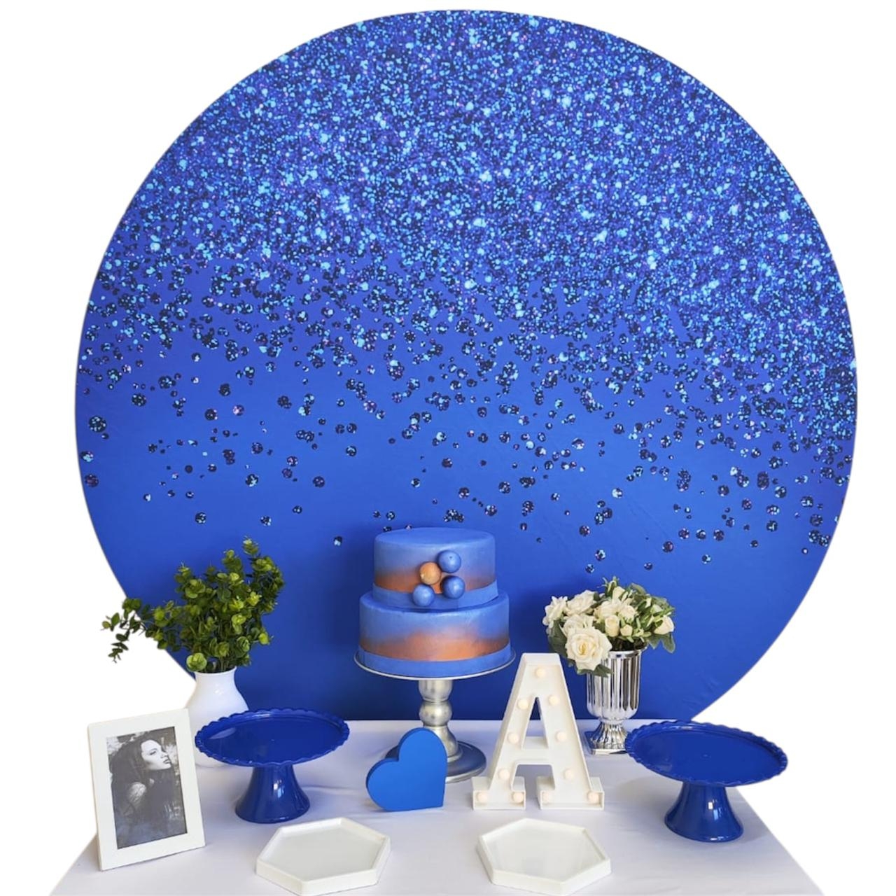 Azul com Glitter Feminino Kit Bronze