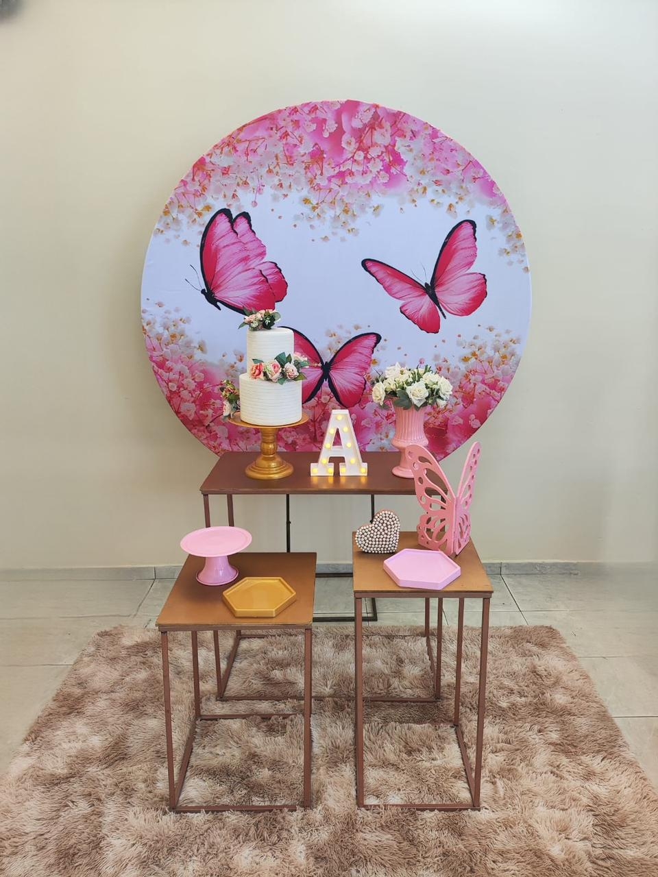 Borboleta Rosa Kit Ouro