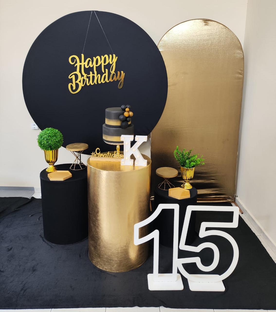 Preto com Dourado Masculino Kit Ouro III