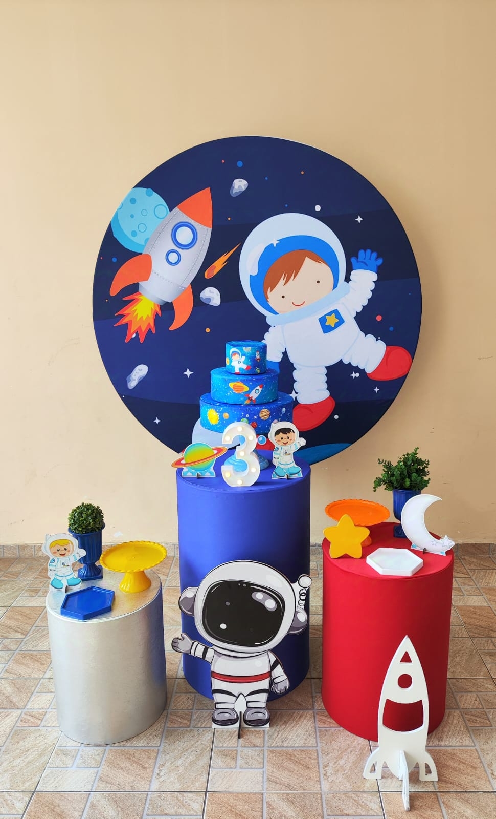 Astronauta menino Kit Prata