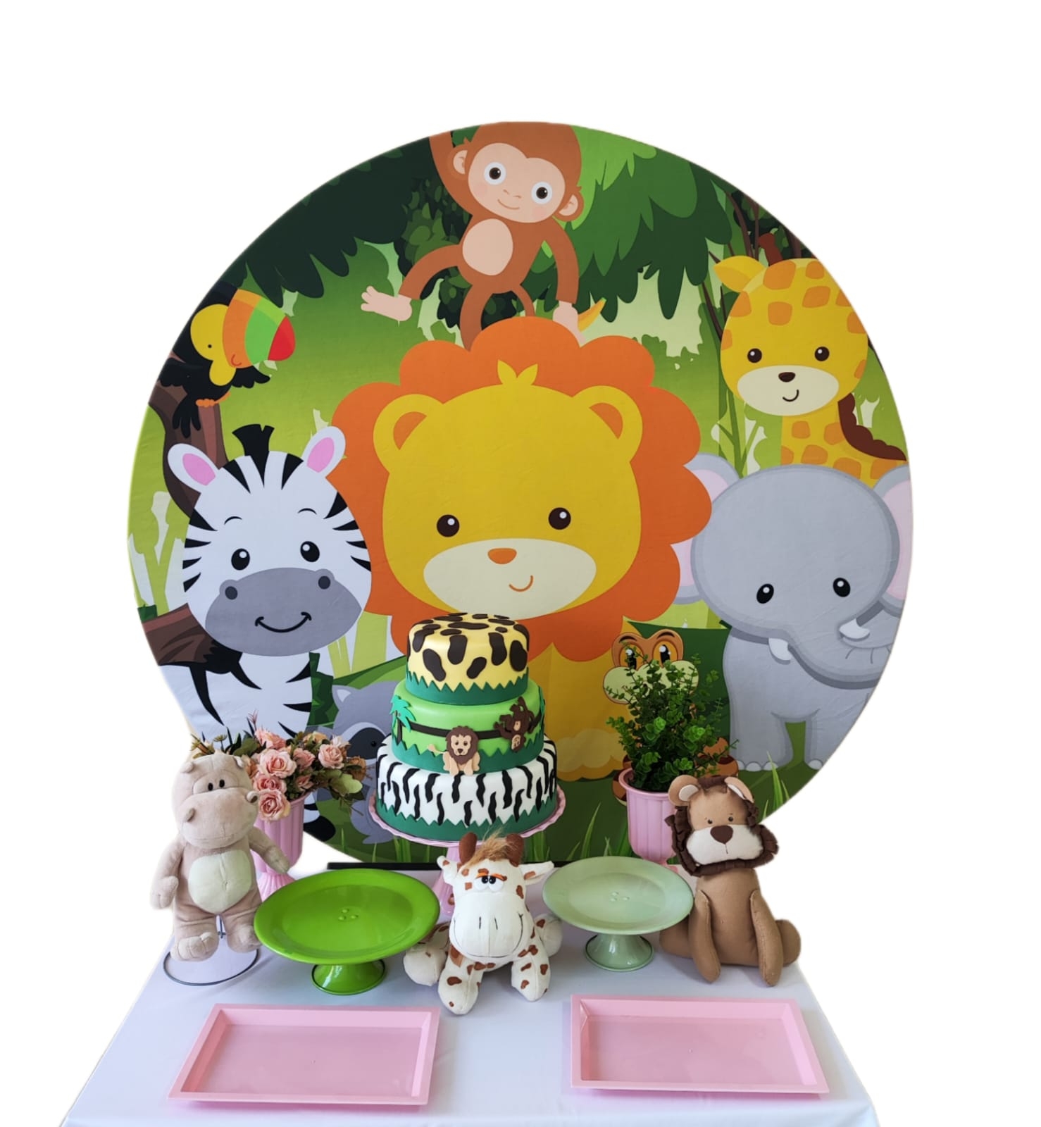 Chá de bebê Menina Safari Capa Laranja Kit Br