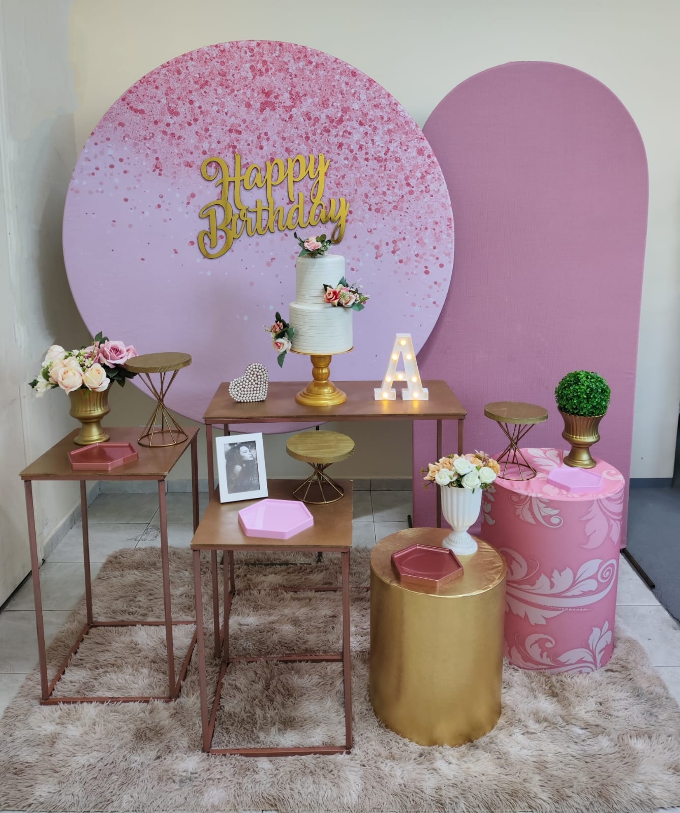 Rosa com glitter Rose Kit Platino