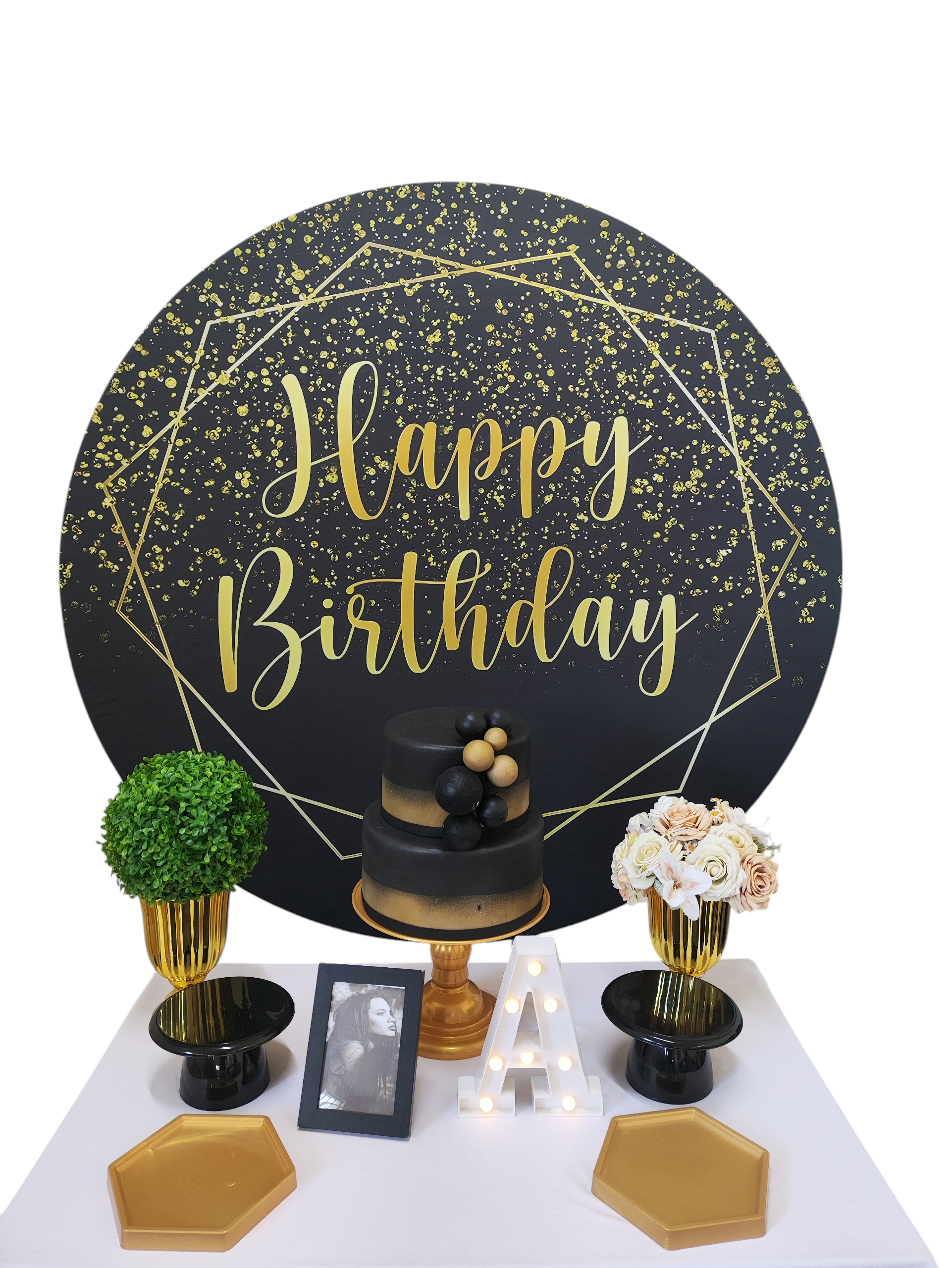 Preto com Dourado Feminino Kit Bronze