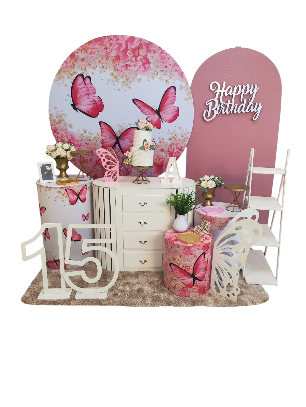 15 Anos Borboleta Rosa Kit Diamante