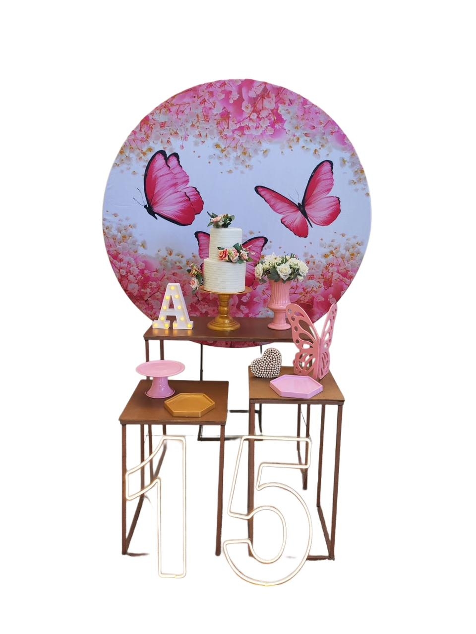 15 Anos Borboleta Rosa Kit Ouro