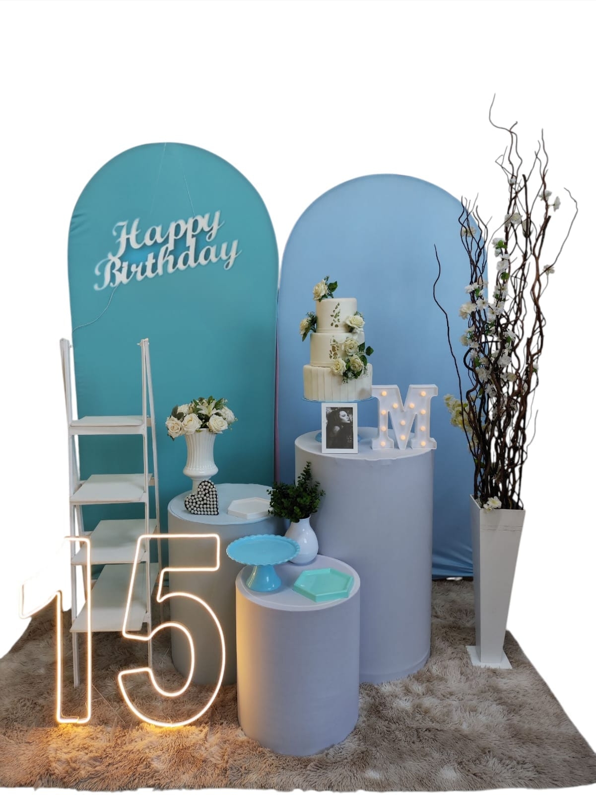 Aniversário Azul  claro e Tiffany Kit Diamant