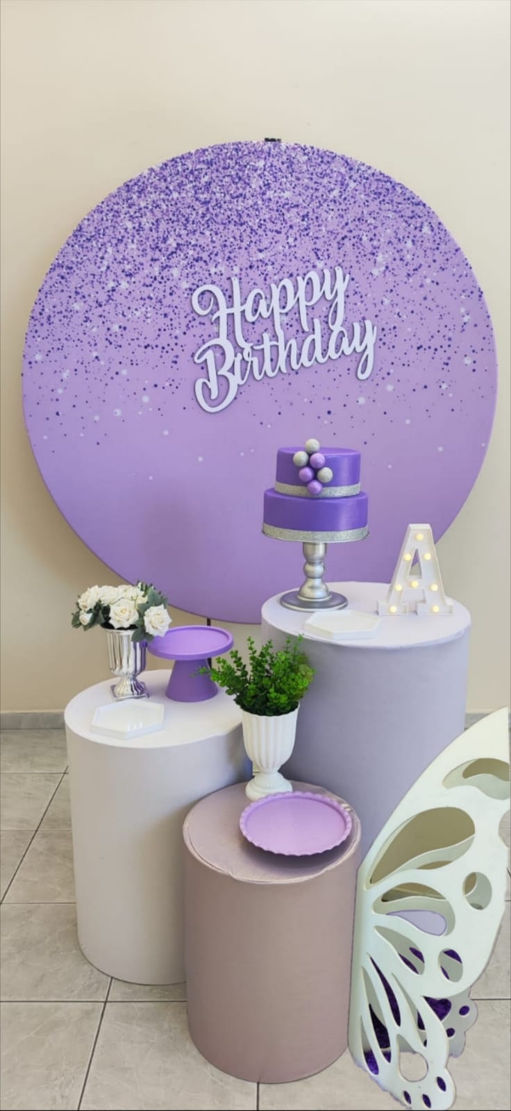 Glitter lilas Modelo 2 Kit Prata II