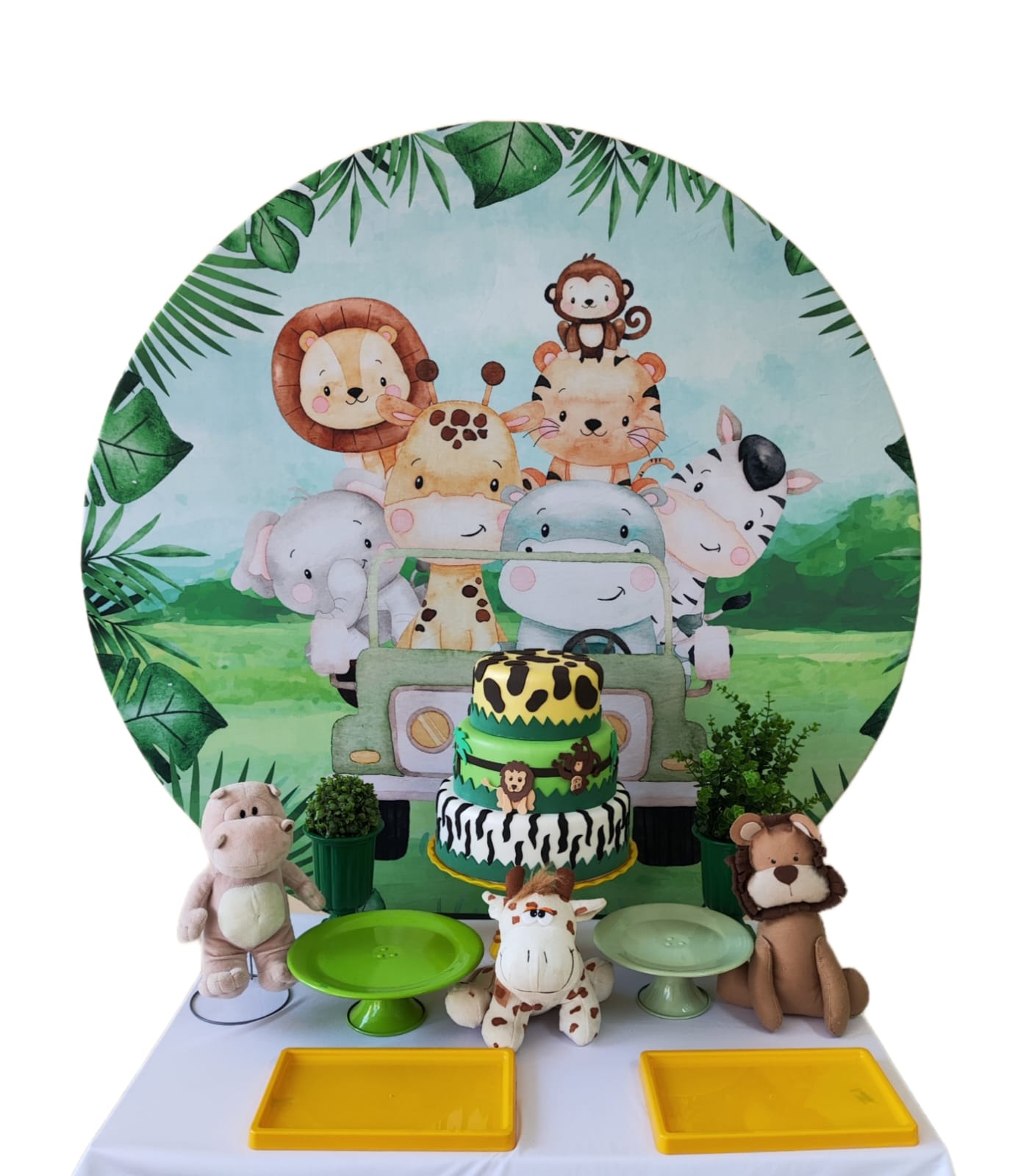 Chá de bebê Menino Safari Capa Verde Kit Bron