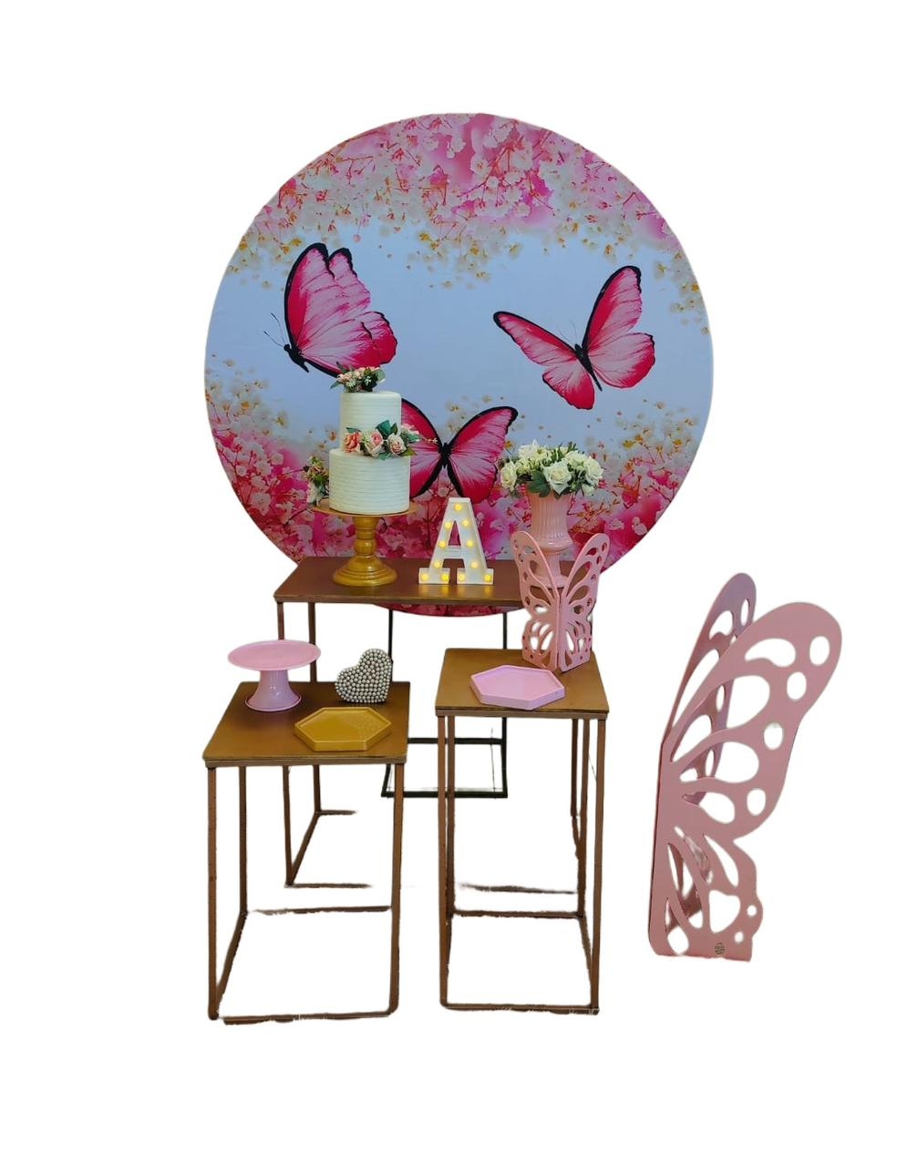 Borboleta Rosa Kit Ouro