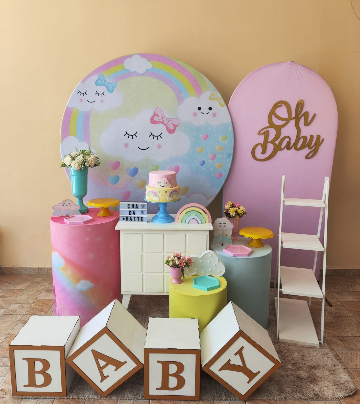 Chá de bebê Menina Chuva de Amor Kit Diamante