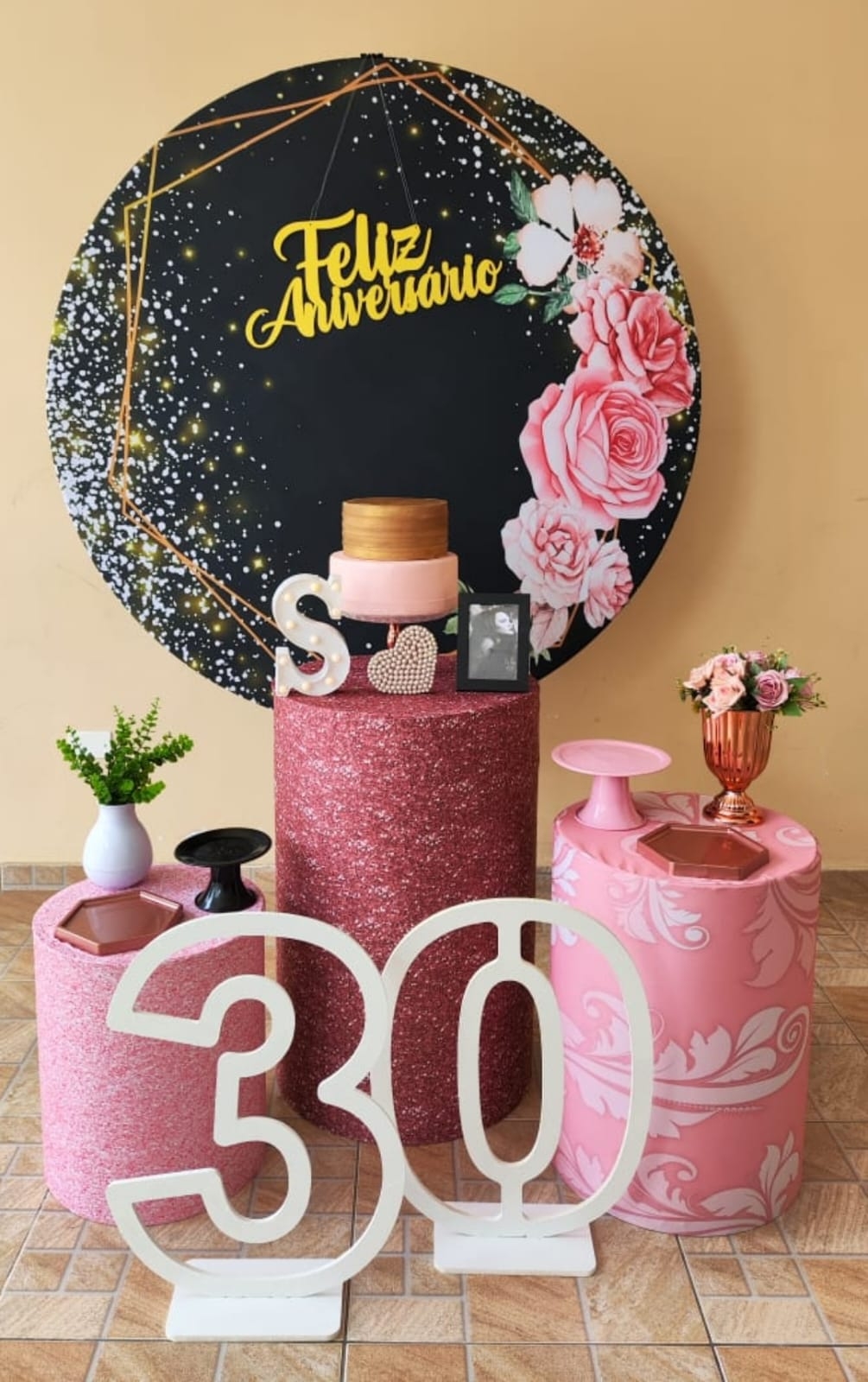 Floral Fundo Preto Kit Prata II