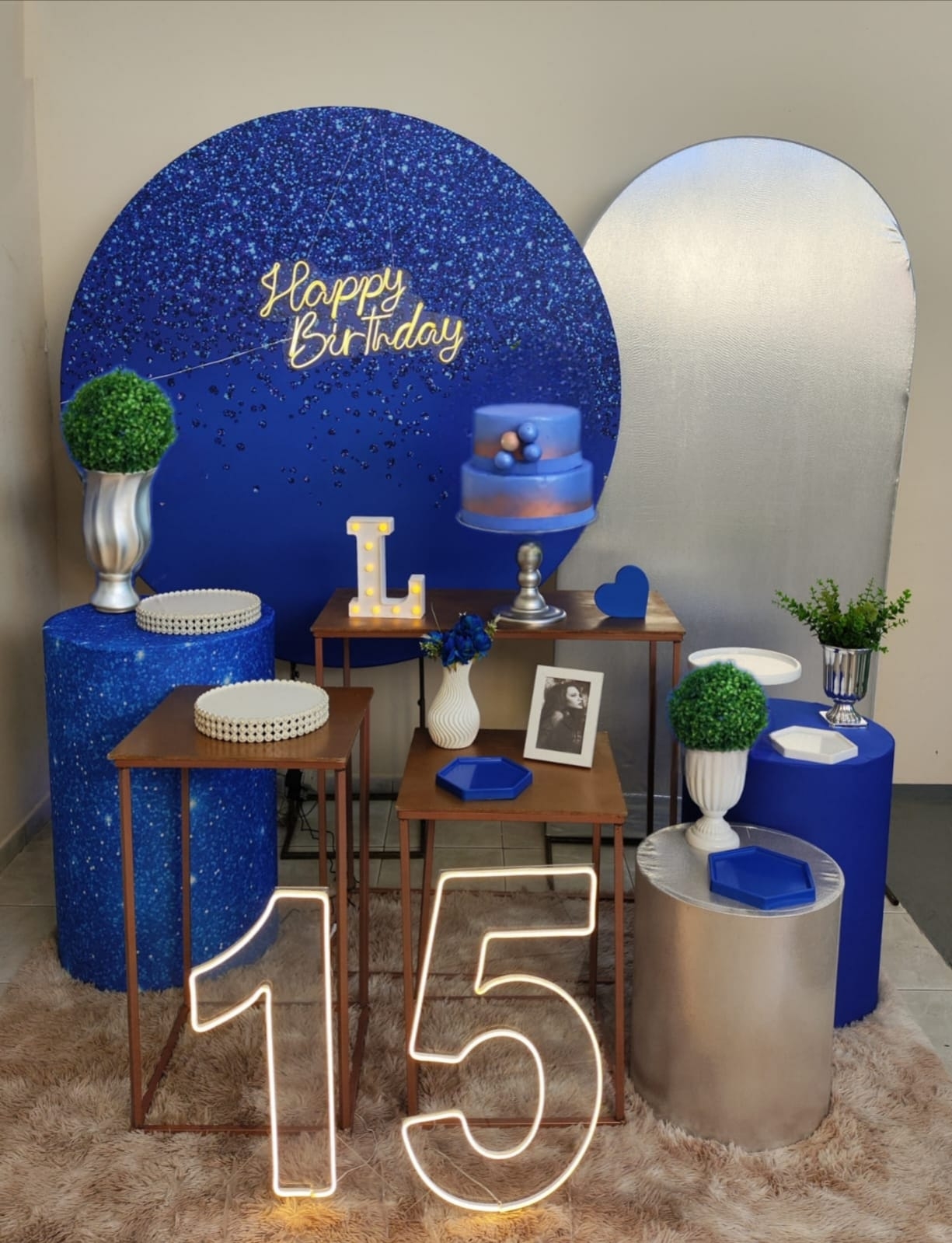 Azul com Glitter Masculino Kit Diamante