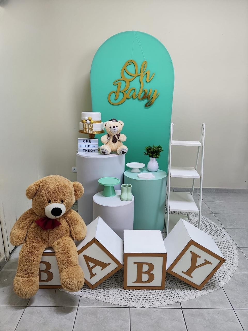 Chá de Bebê Verde Kit Bronze 