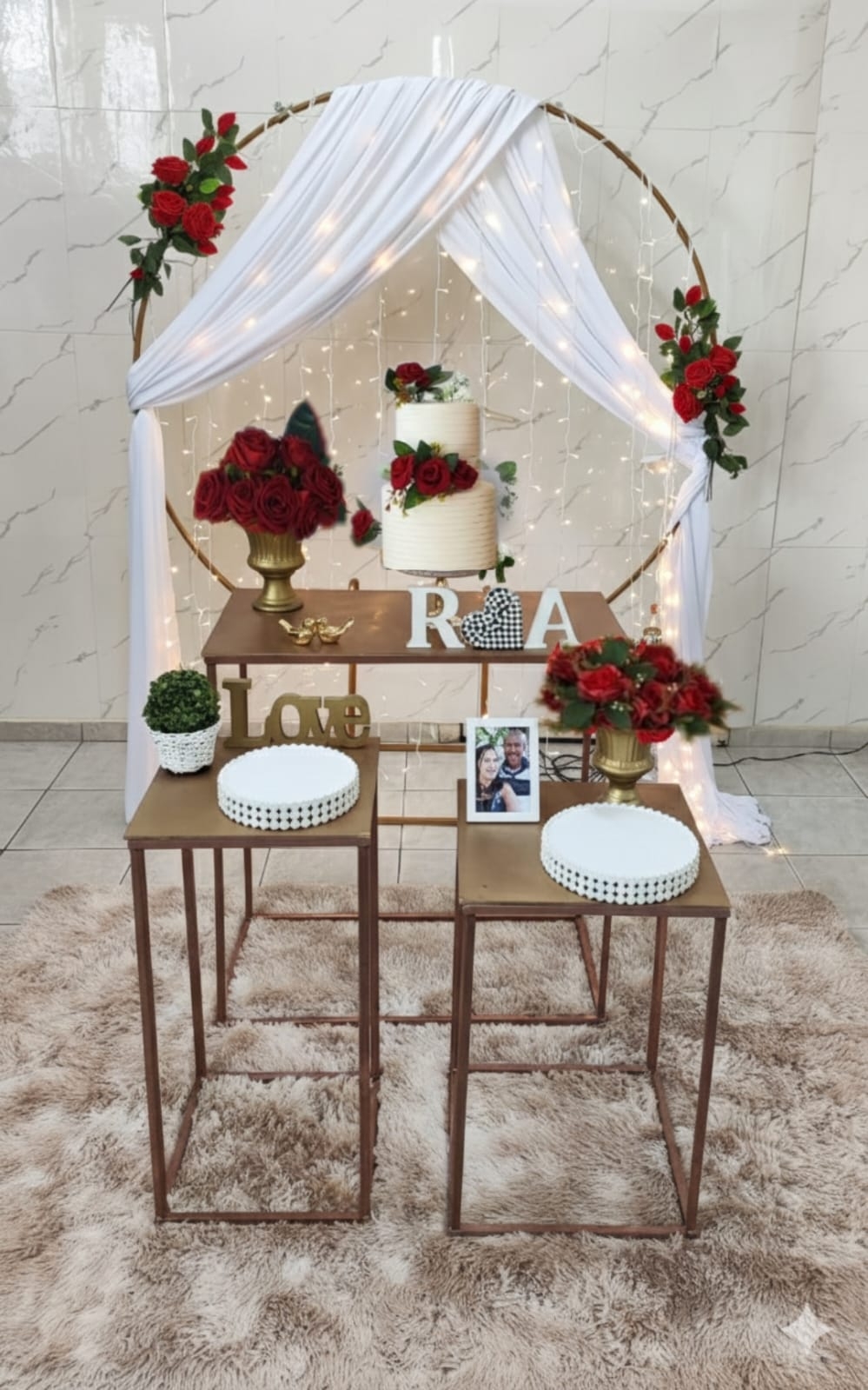  Casamento e Noivado Cortina de led flor verm