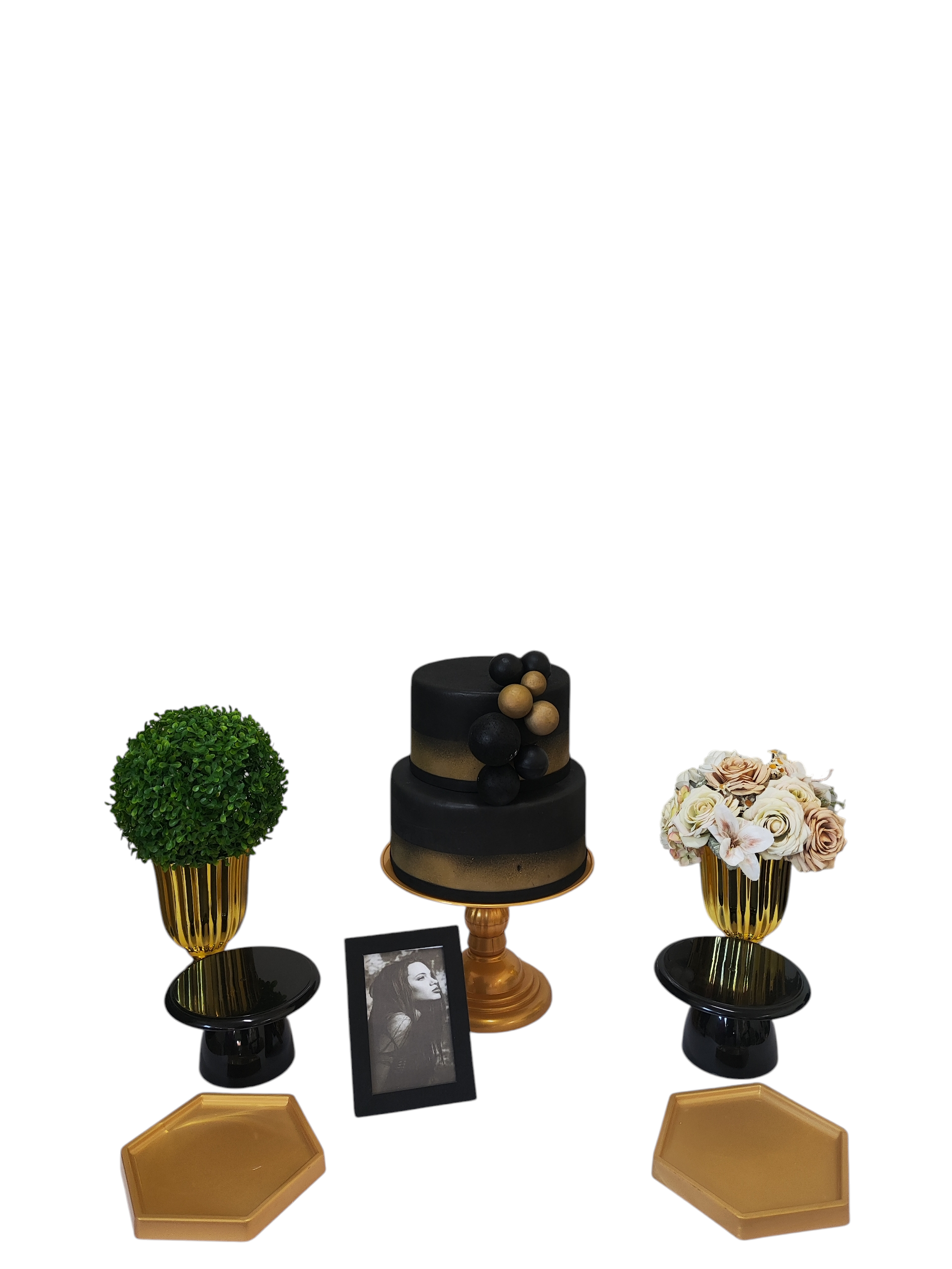 Preto com dourado Feminino Kit cantinho