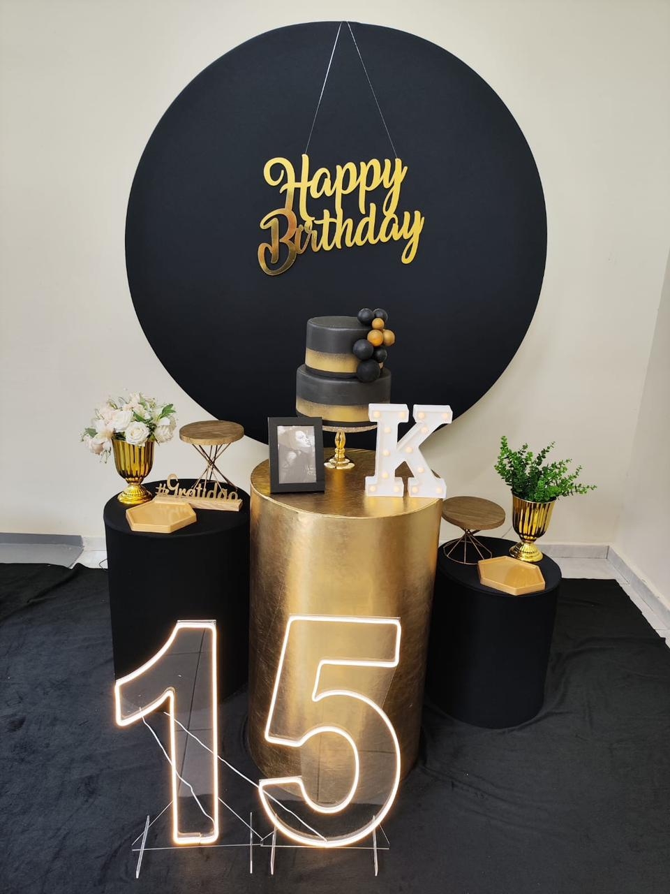 Preto com Dourado Feminino Kit Prata IV