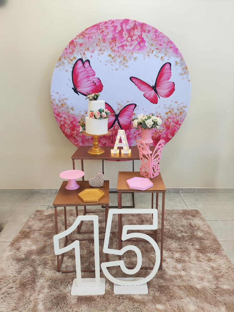 Borboleta Rosa Kit Ouro