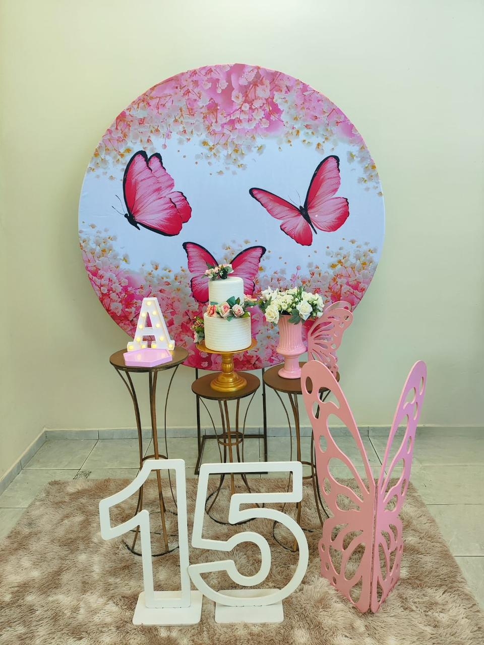 15 Anos Borboleta Rosa Kit Ouro