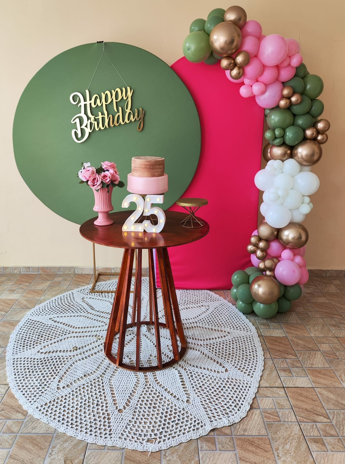 Adulto Feminino Verde e Pink Kit Ouro