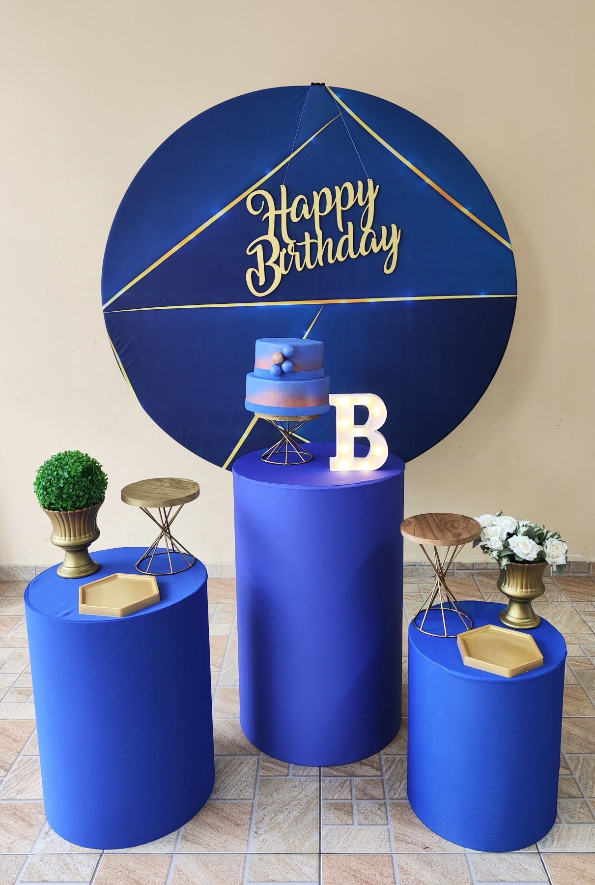 Azul Escuro com Dourado Kit Bronze II