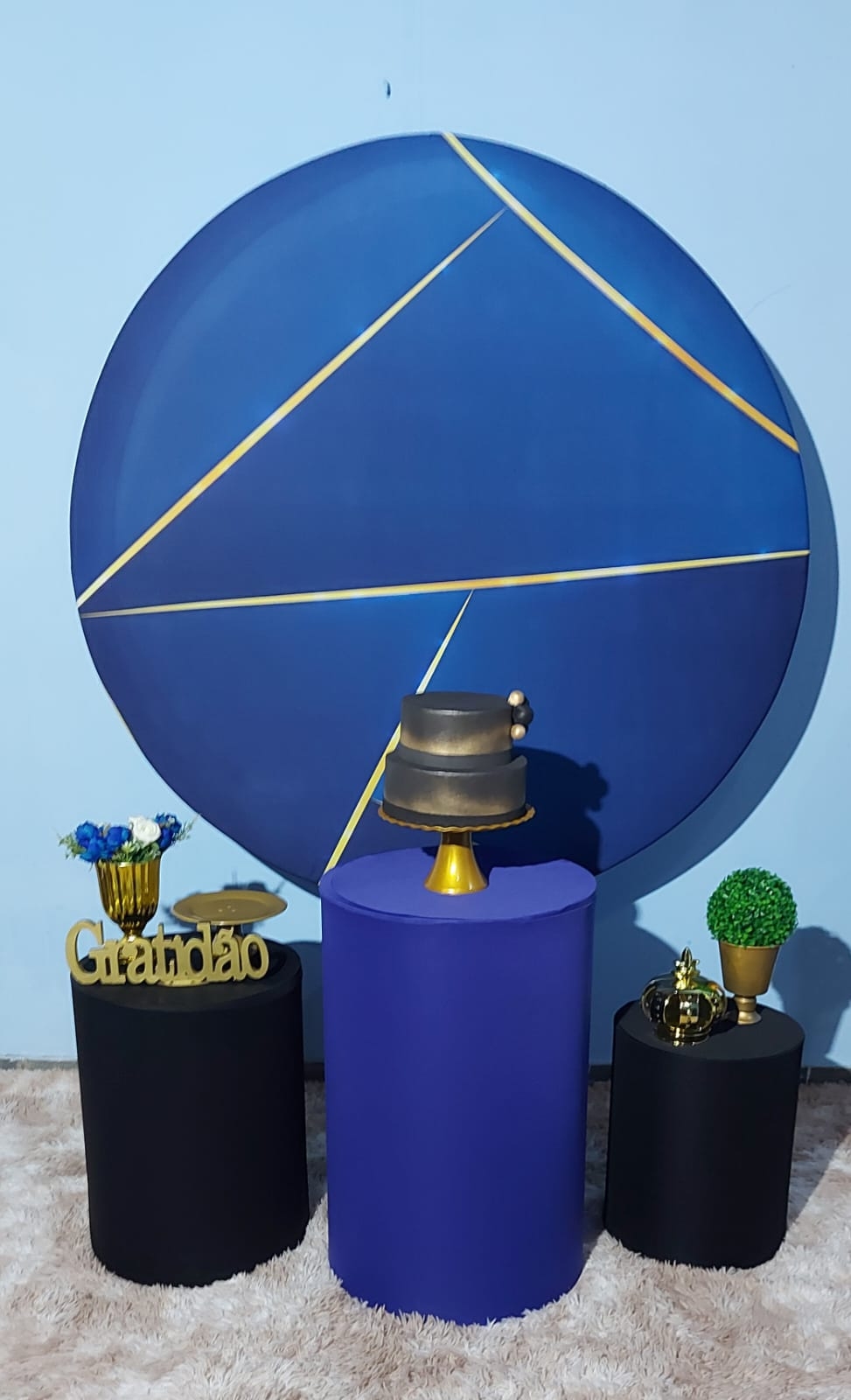 Azul Escuro com Dourado Kit Bronze