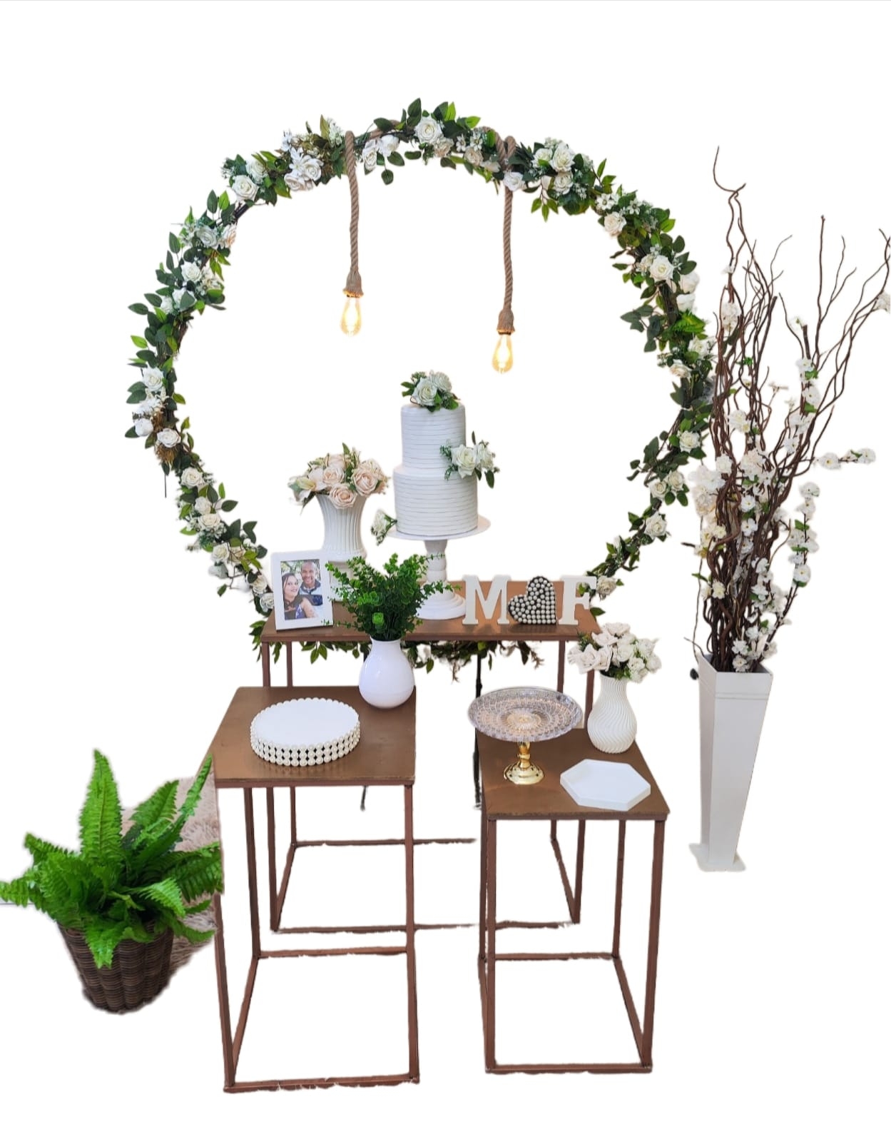  Casamento e Noivado Arco com flores Kit Ouro