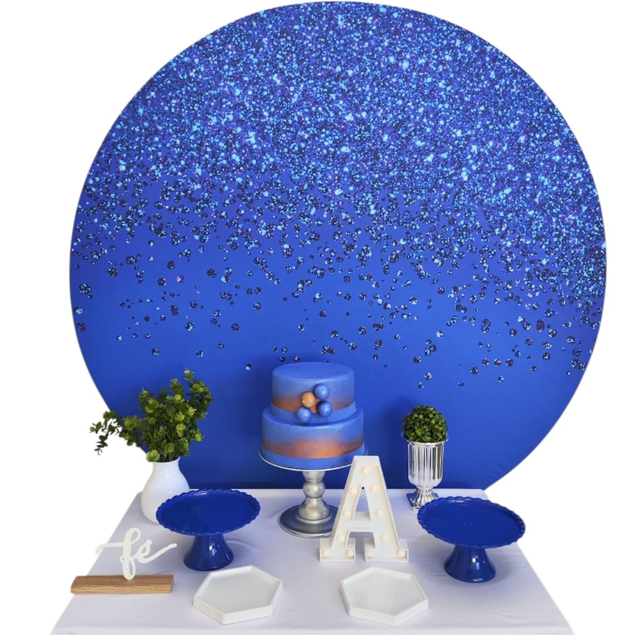 Azul com Glitter Masculino Kit Bronze 