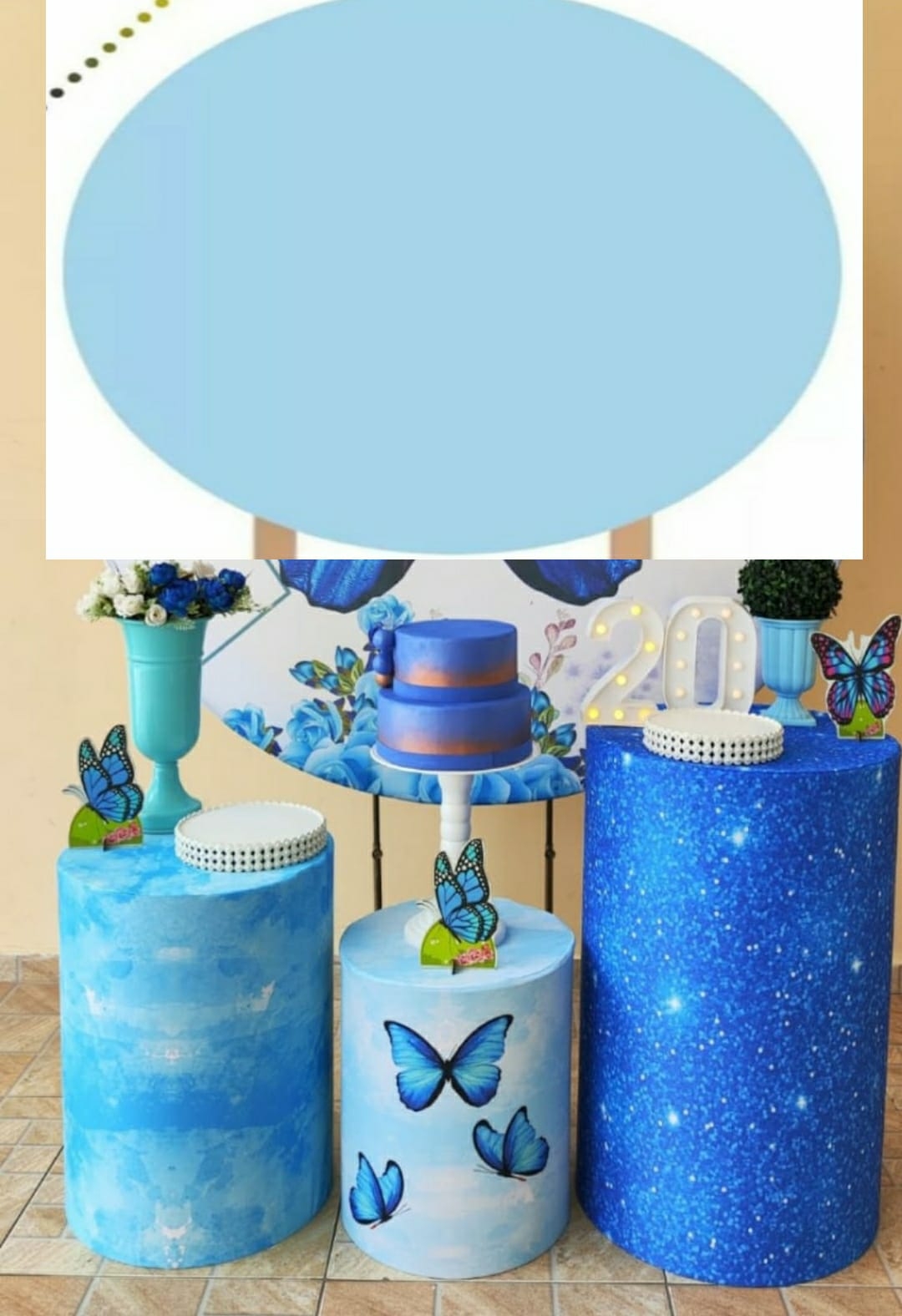 Aniversario Azul Claro Kit Prata