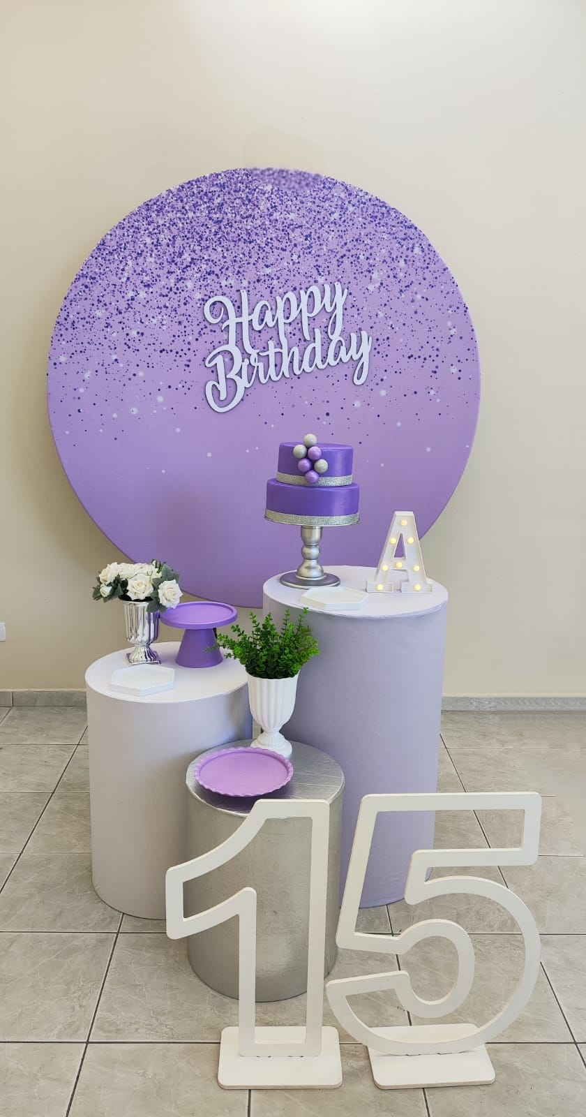 Glitter lilas Modelo 2 Kit Prata