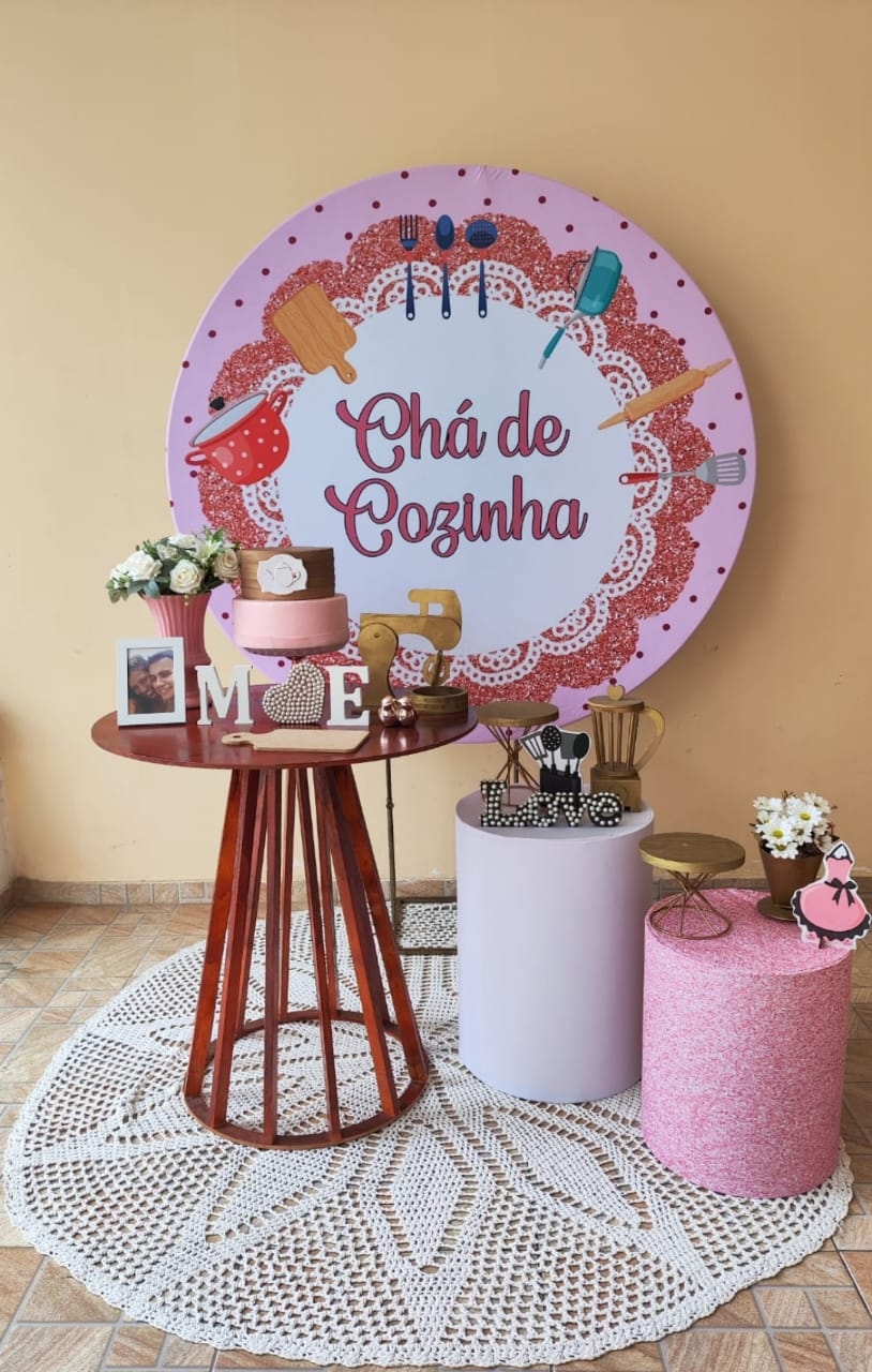 Chá de cozinha Rosa Kit Ouro 