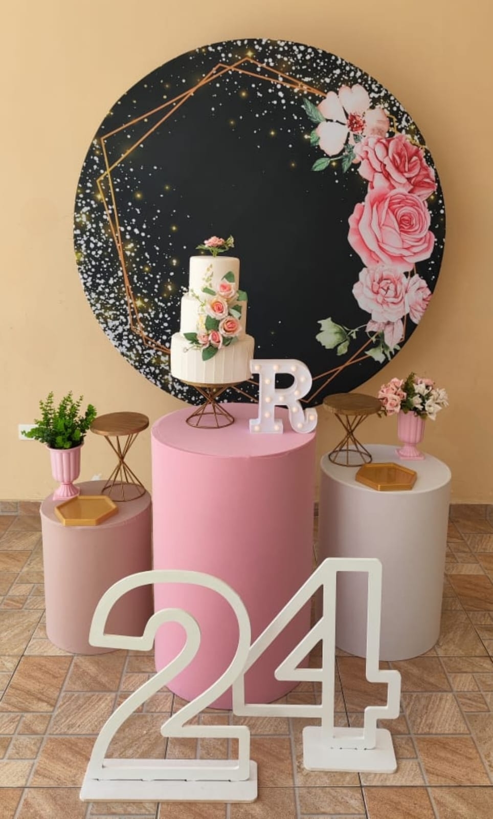 Floral Fundo Preto Kit Bronze II