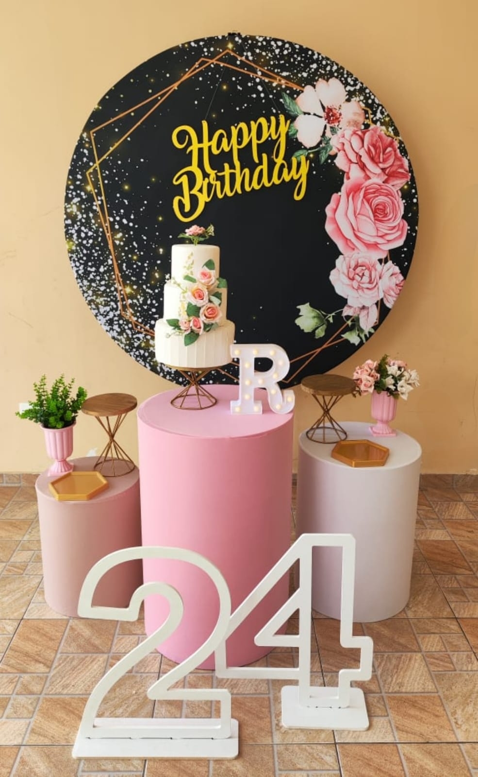 Floral Fundo Preto Kit Bronze III