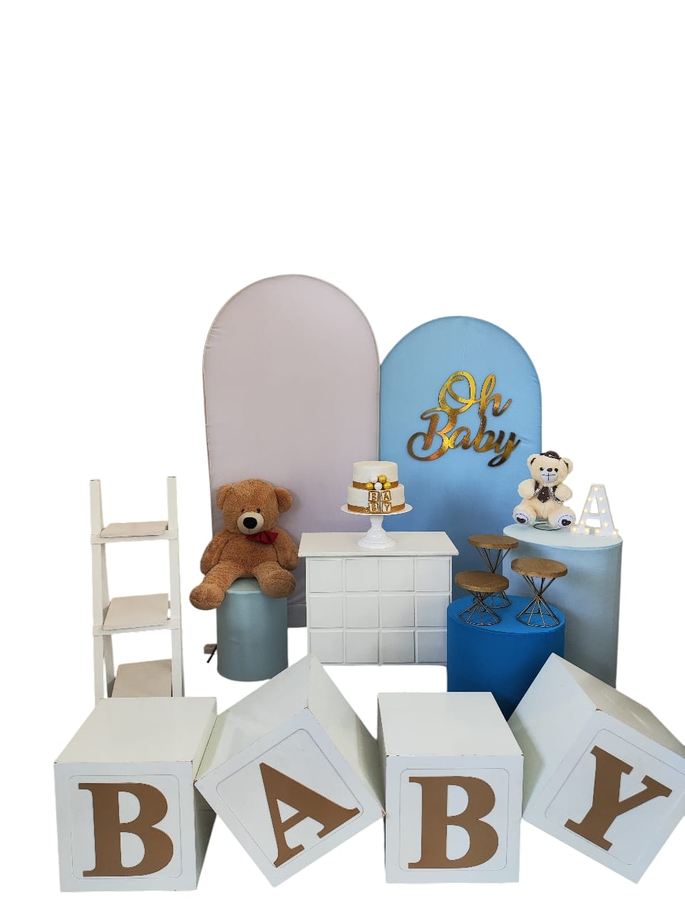 Chá de bebê Menino Liso Azul e bege Menino Ki