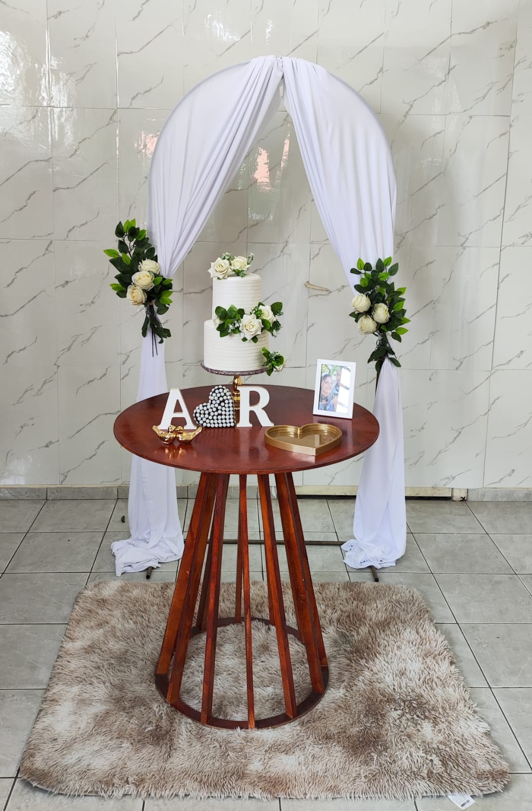  Casamento e Noivado Tecido Branco e flor (Me