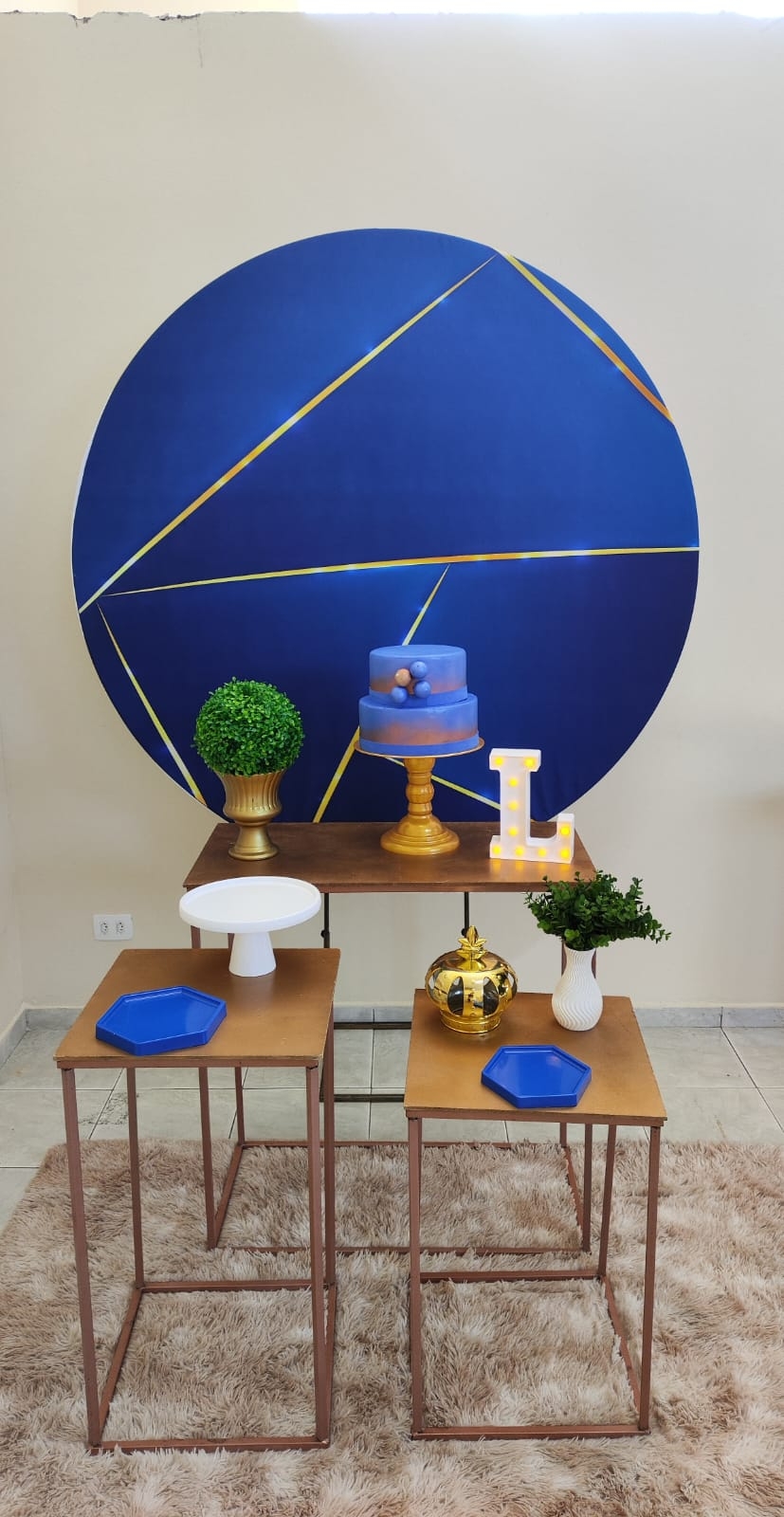 Azul Escuro com Dourado Kit Ouro