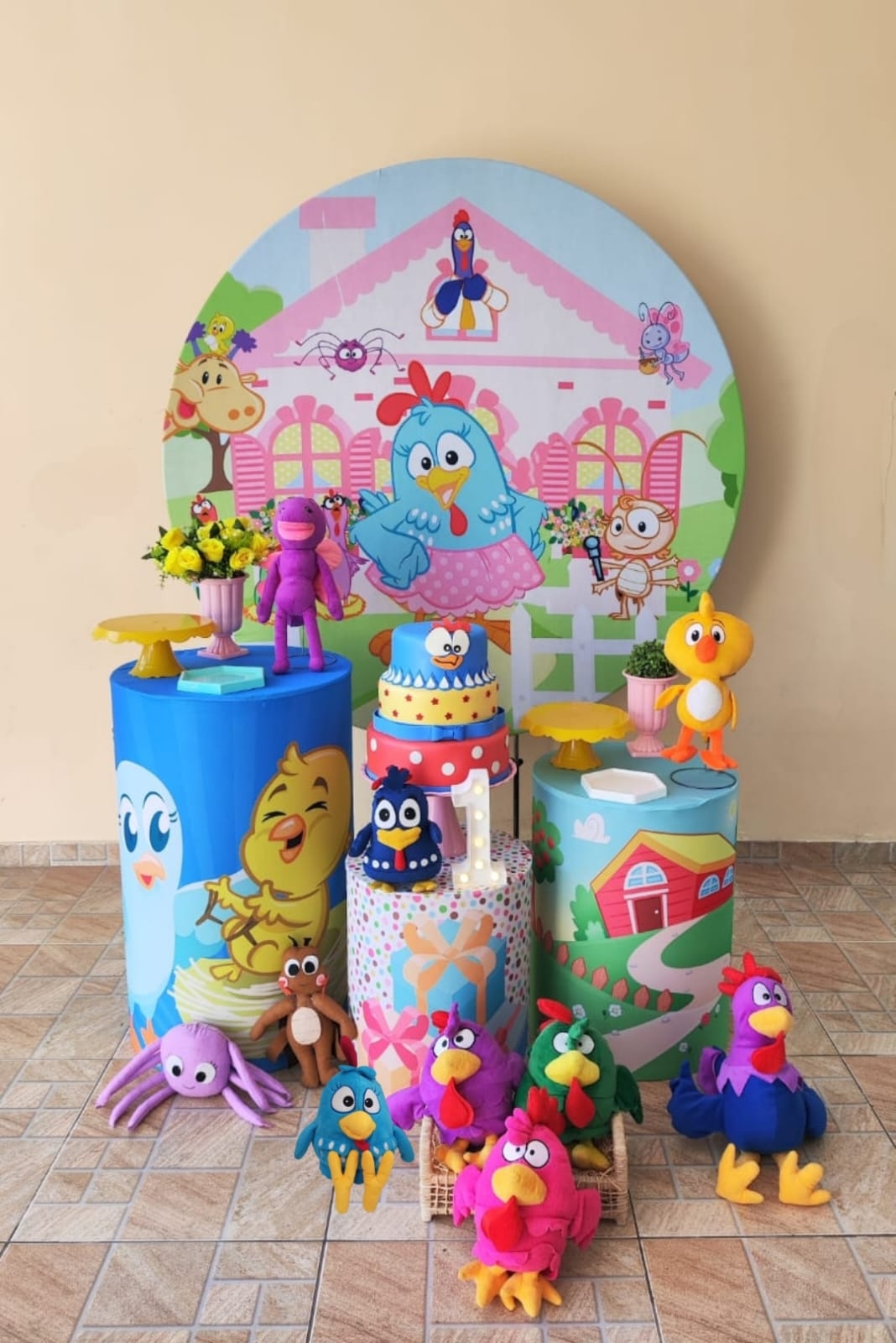 Galinha Pintadinha Menina Kit Prata