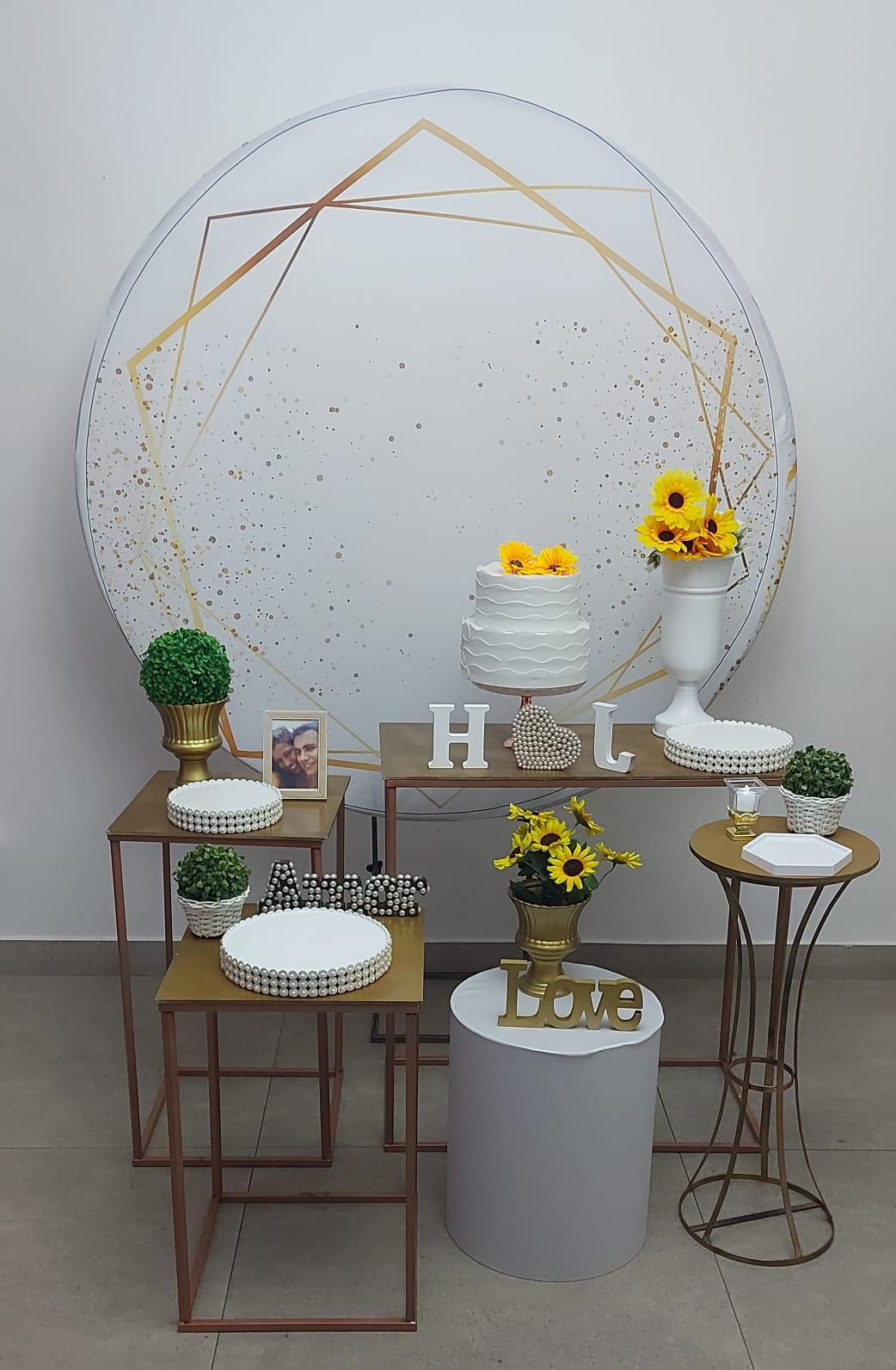 Casamento e Noivado Branco com Glitter e Dour