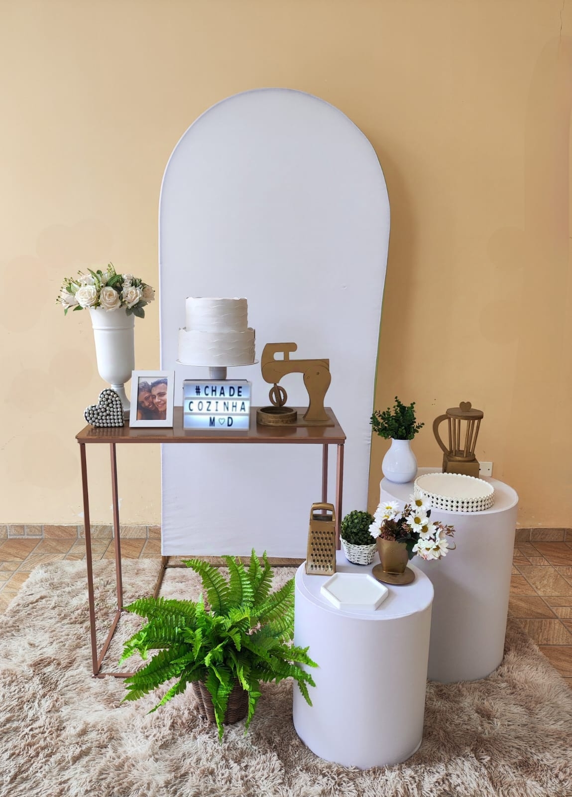 Chá de Cozinha Branco Kit Ouro 