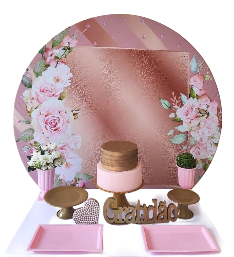 Rose com Flores Kit Bronze I