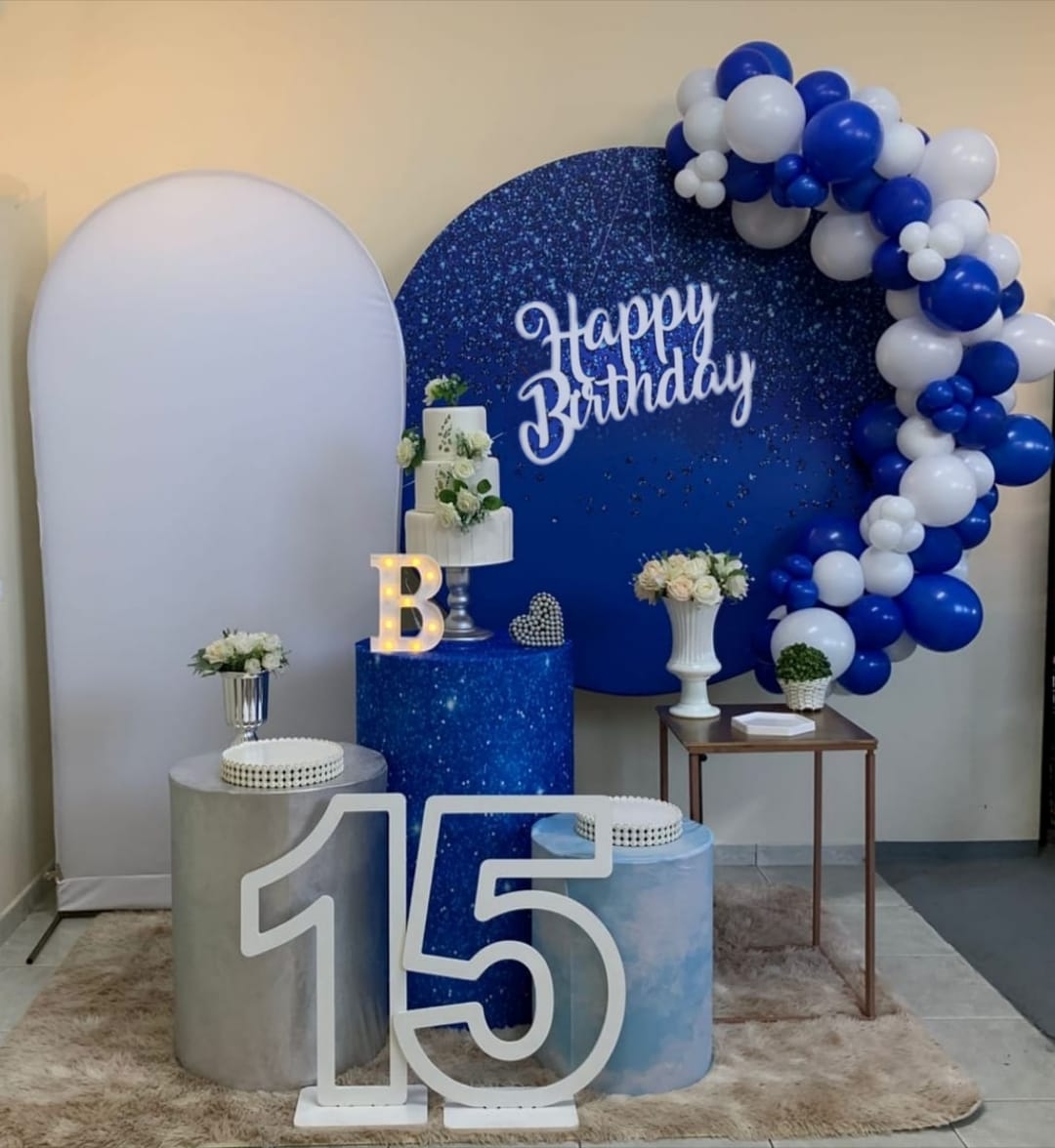 Azul com Glitter Feminino Kit Diamante