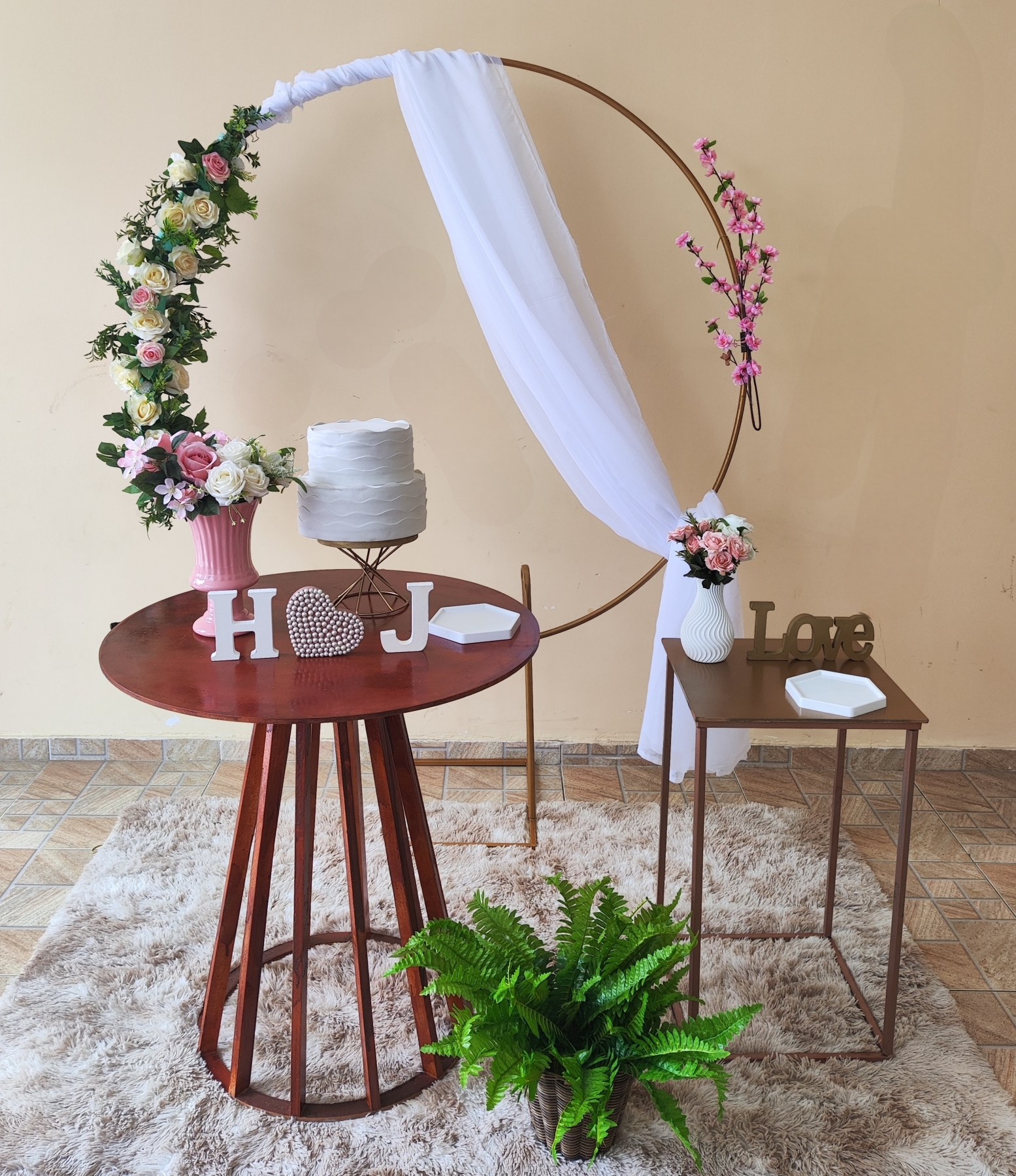 Casamento e Noivado Arco com flores Kit Ouro